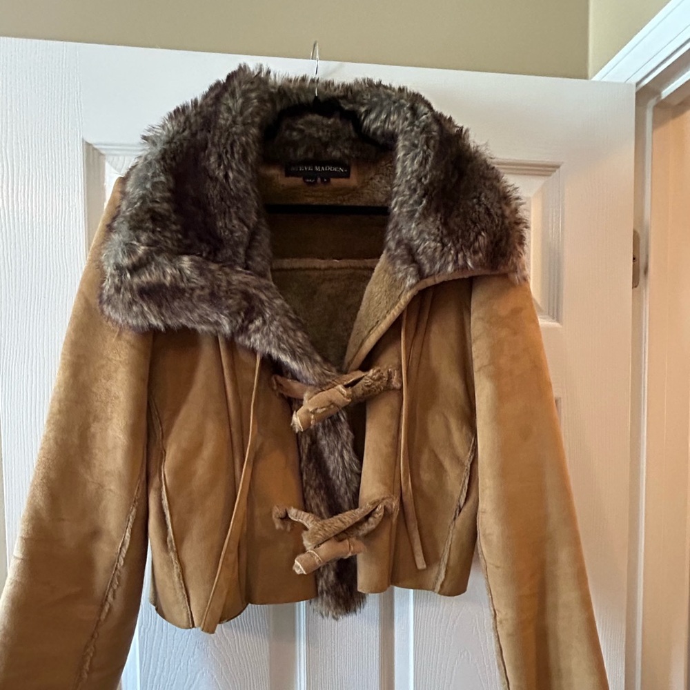 Steve Madden suede and fur lined jacket